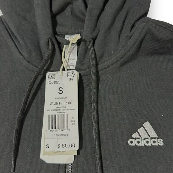 Adidas Women's Essentials Logo Full-zip Hoodie Size Small - Picture 9 of 11